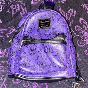 Disney Parks Loungefly 2018 Haunted Mansion Purple Wallpaper Mini Backpack